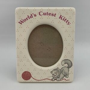 Russ World's Cutest Kitty Kitten Cat Ceramic Photo Picture Frame Tabletop Easel